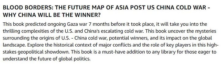 BLOOD BORDERS: THE FUTURE MAP OF ASIA POST US CHINA COLD WAR - WHY CHINA WILL BE THE WINNER? product image (2)