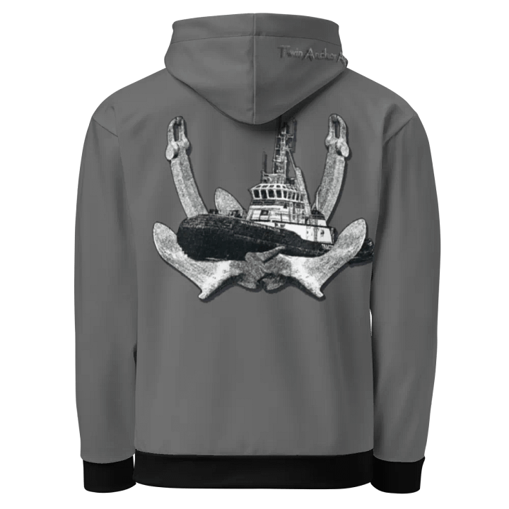 Gray Twin Anchor Marco tug Hoodie product image (1)