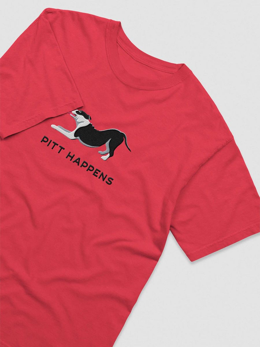 Pitt Happens T-Shirt(Embroidered) of a Pitbull Terrier(Black) product image (8)