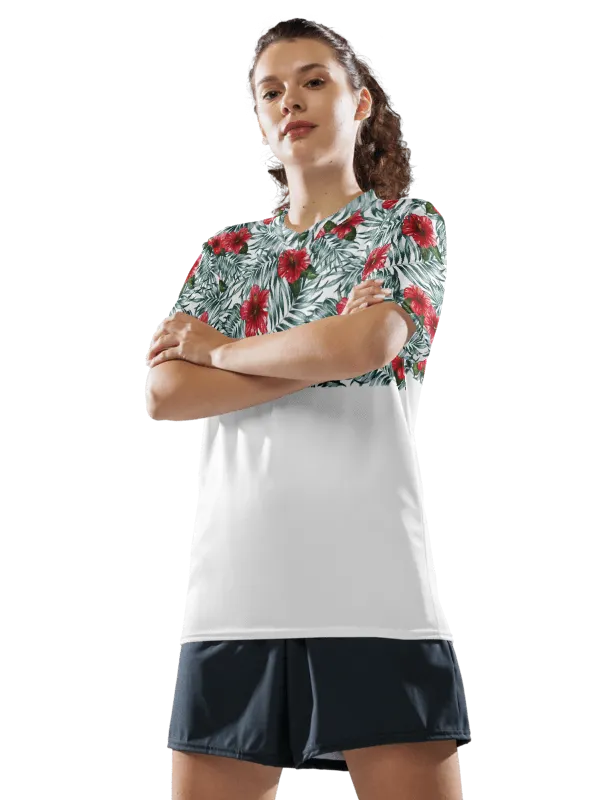 Hibiscus Leaf Design | Recycled Unisex Sports Jersey product image (2)