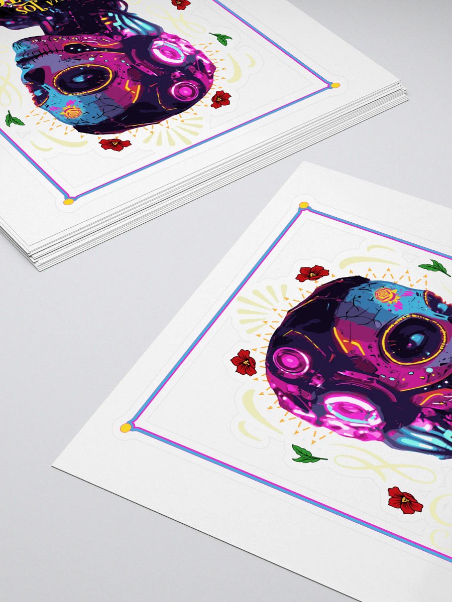 Cyber Skull Día de Los Muertos Sticker product image (4)