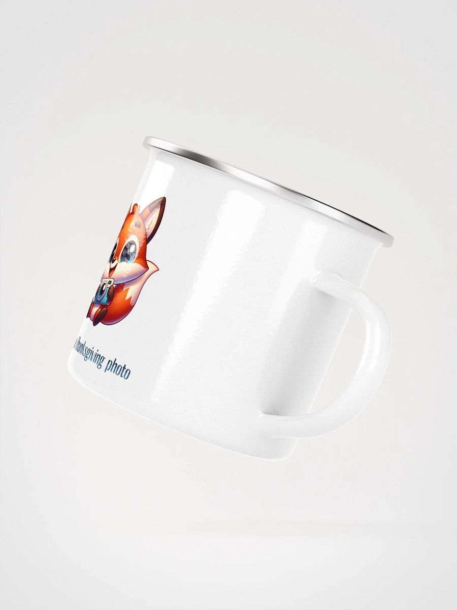 Snapping A Thanksgiving Photo Cute Fox Enamel Mug product image (3)