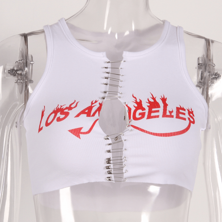 Women'S New Letter Printed Vest Short Simple Temperament Short All-Match Blouse product image (2)