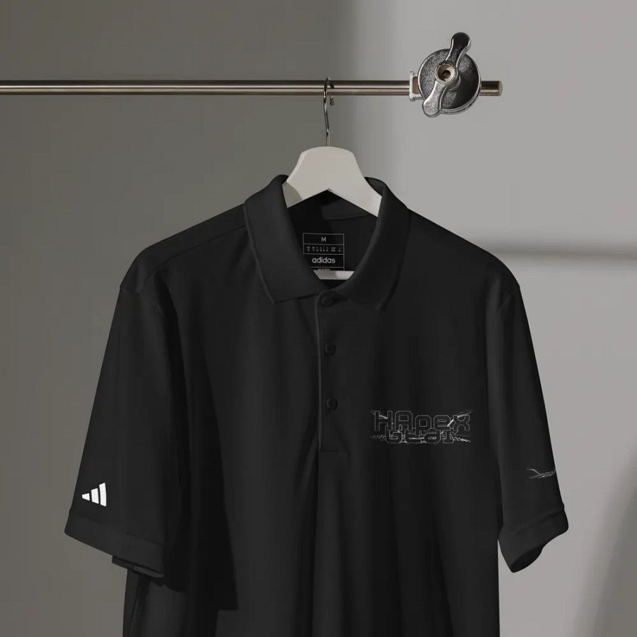Sport Polo Shirt - Embroidered - Black HApex Gear White Logo product image (5)