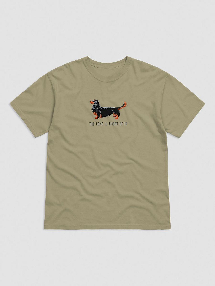 The Long & Short of It T-Shirt(Embroidered) of a Longhaired Dachshund(Black & Tan) product image (17)