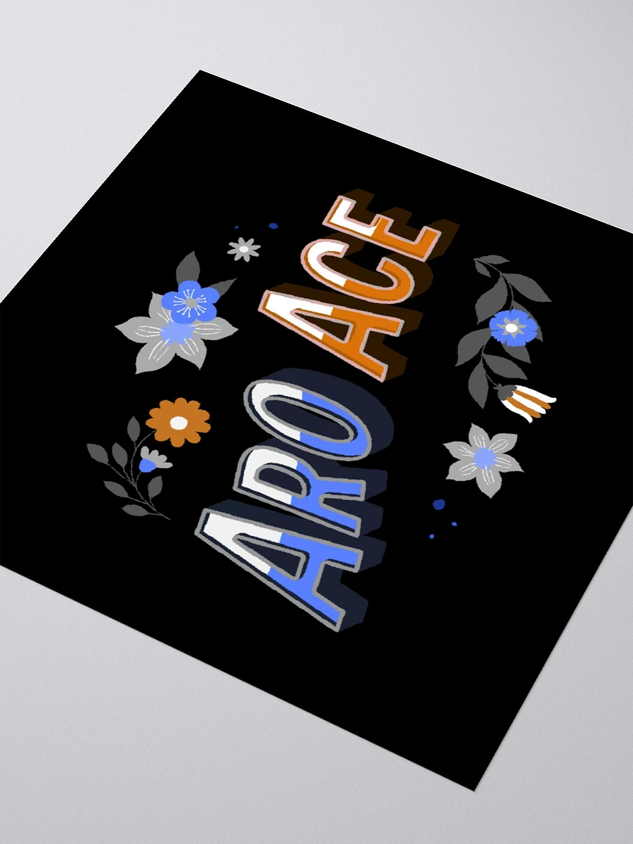 Floral Aro Ace Sticker (Sunset Palette) product image (7)