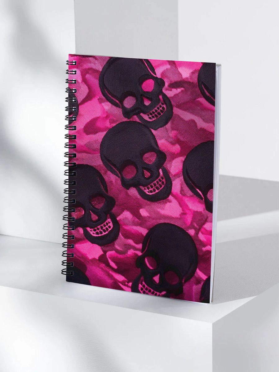 Spiral Notebook black and pink skull product image (4)