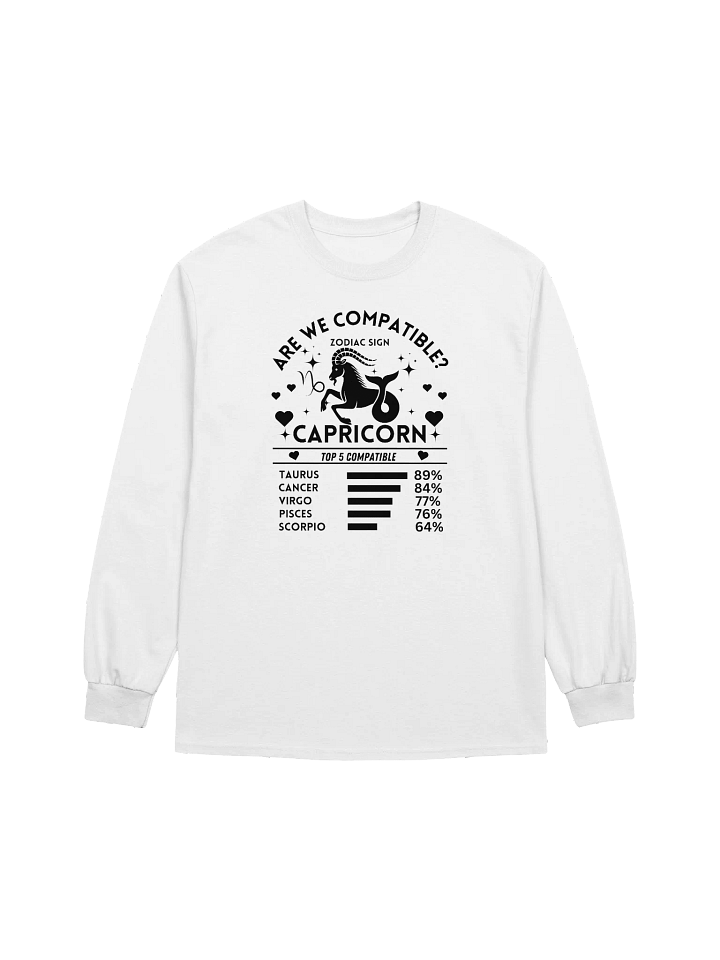 Capricorn Zodiac Sign Romantic Compatibility - Gildan Ultra Cotton Unisex Long Sleeve T-Shirt - Light Colors product image (2)