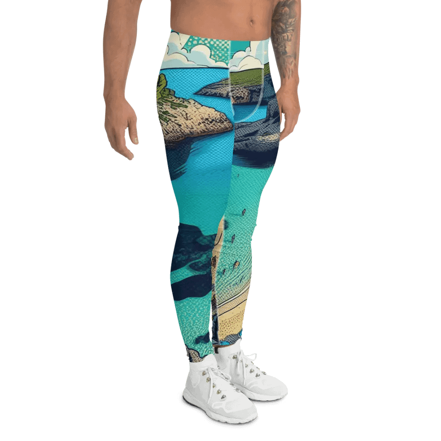 Coastal Comic Scene Men's Leggings | AI Design product image (3)