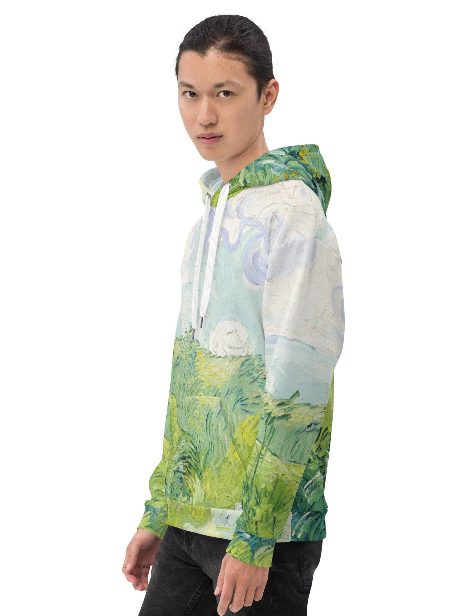 Green Wheat Fields All-Over Print Recycled Unisex Hoodie product image (11)