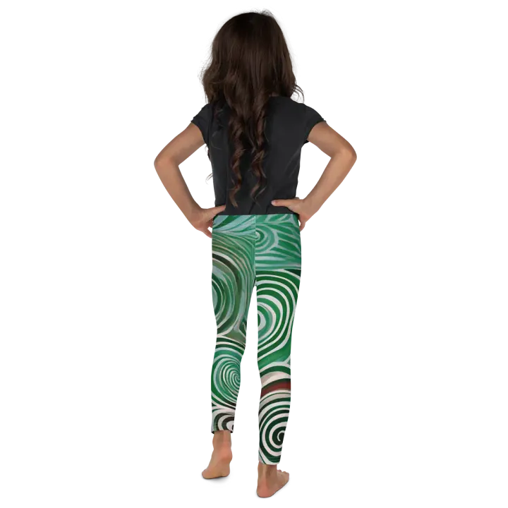 Funky Cool Green Liquid Tie-Dye Kid's and Toddler's Leggings product image (2)