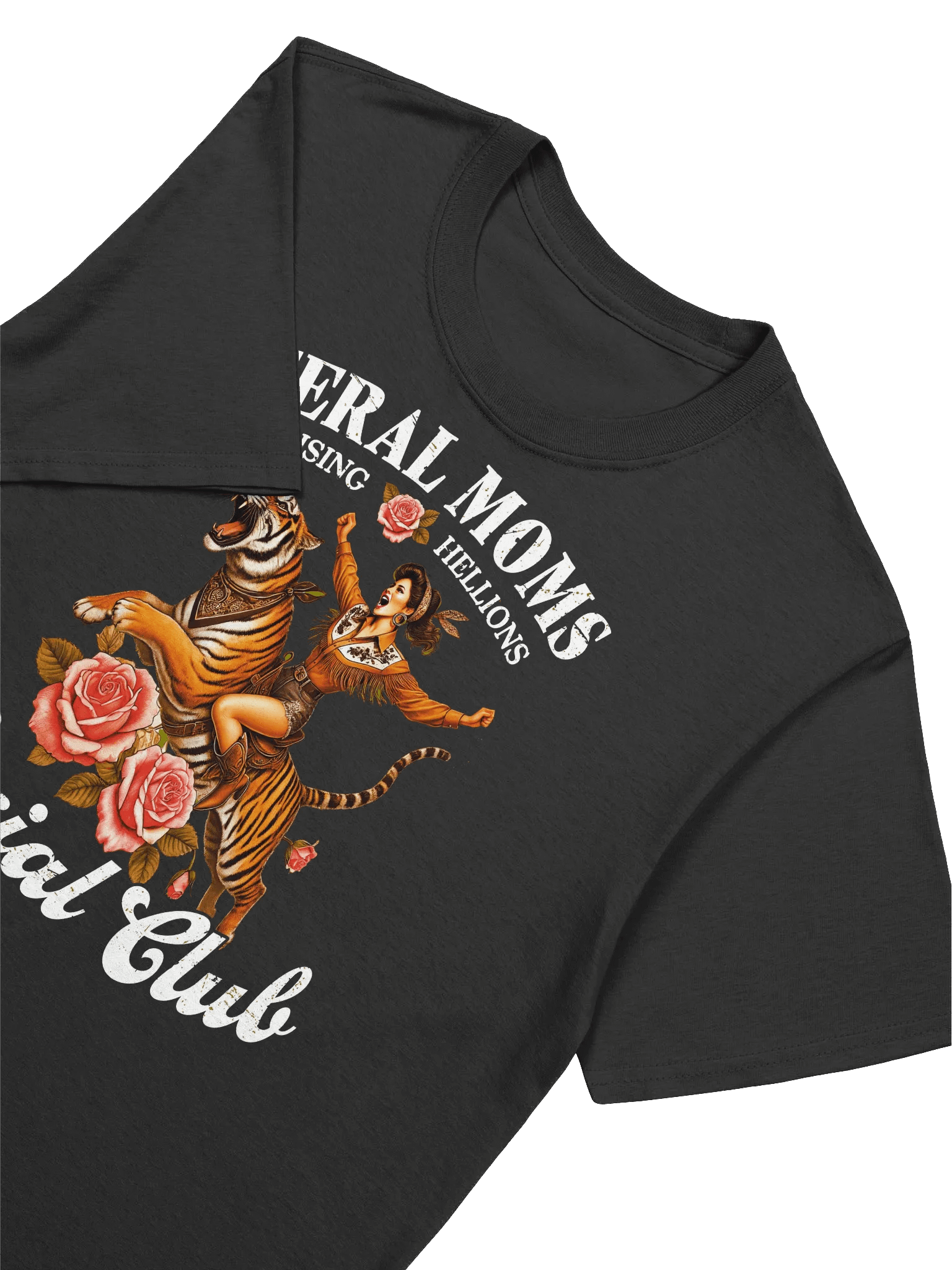 Feral Moms - Tiger Riding Rebel Mother Graphic T-Shirt product image (20)