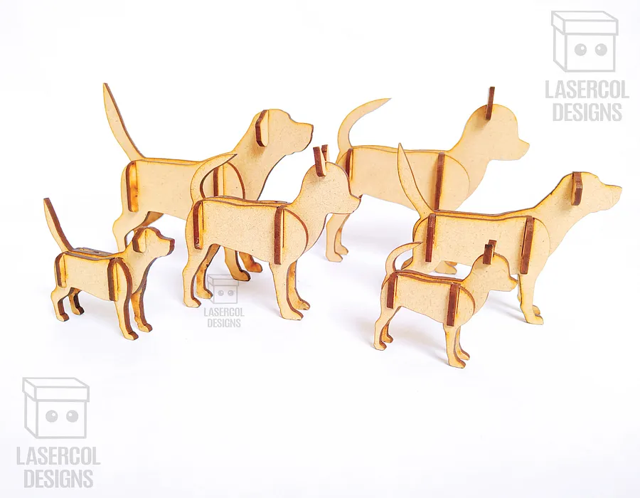 Dogs 3d Puzzle Bundle (3 Sizes) - Laser Cut Files product image (2)