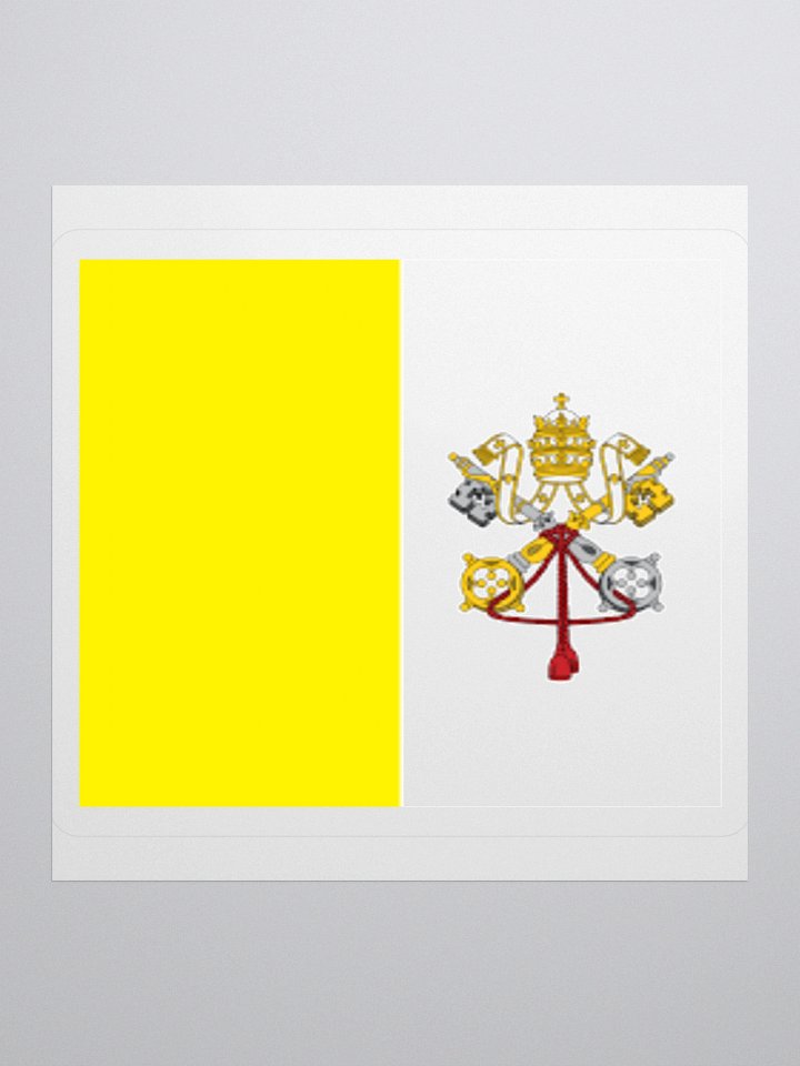 Vatican City Flag Sticker | Papal Tiara Keys Design | Durable Vinyl | 3 Sizes product image (2)