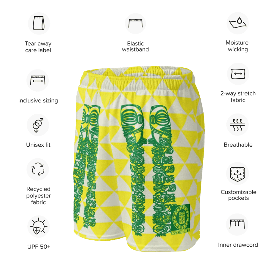 Symmetric Spirals Unisex TIKI Mesh Shorts product image (10)