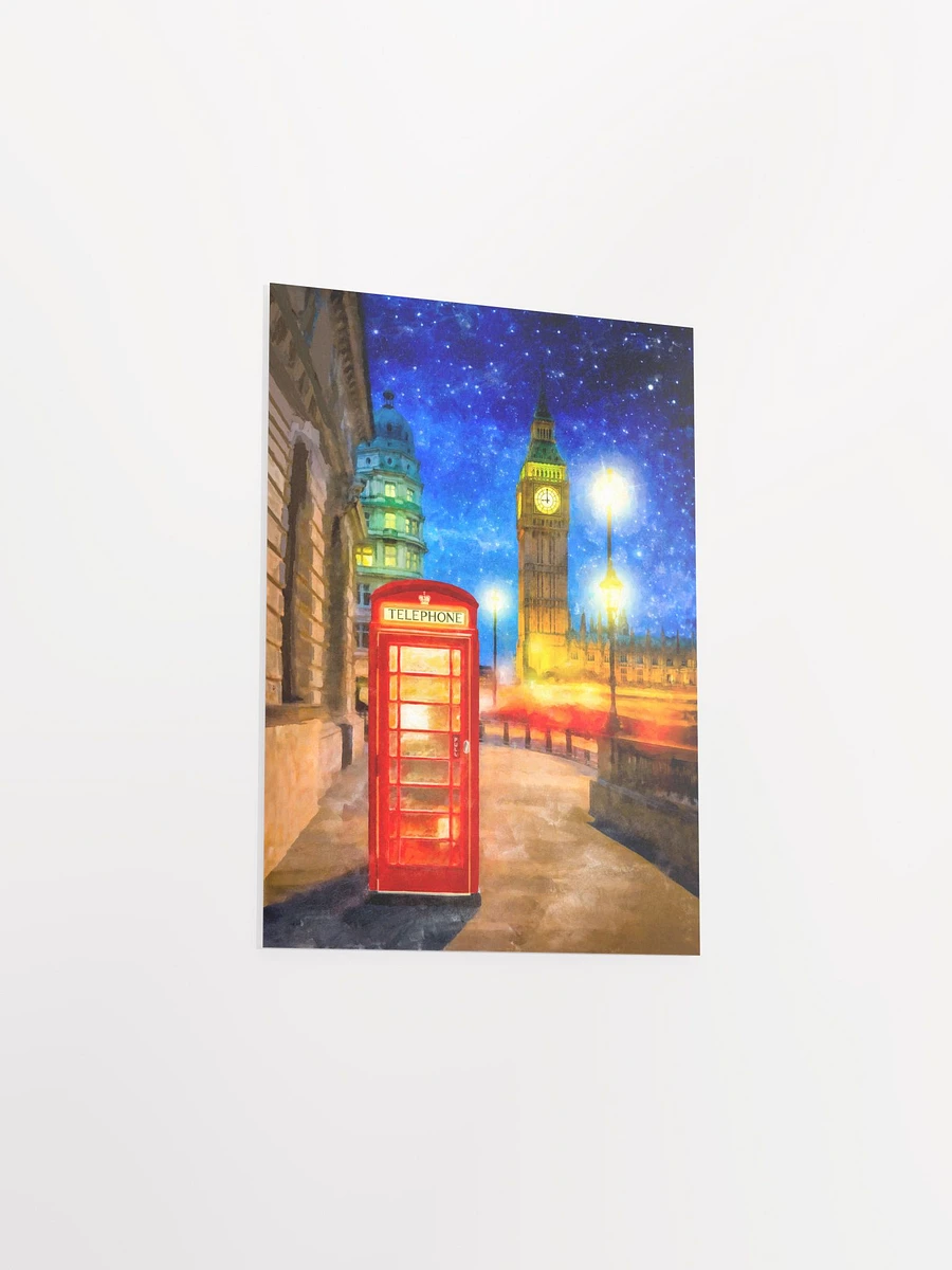 London Phone Box Art – Big Ben At Night Matte Poster product image (22)