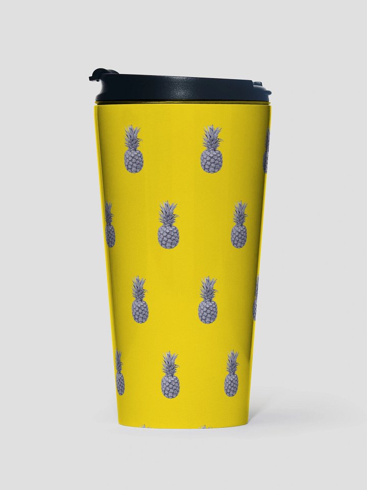 Yellow Monochrome Pineapple Stainless Steel Small Travel Mug product image (1)