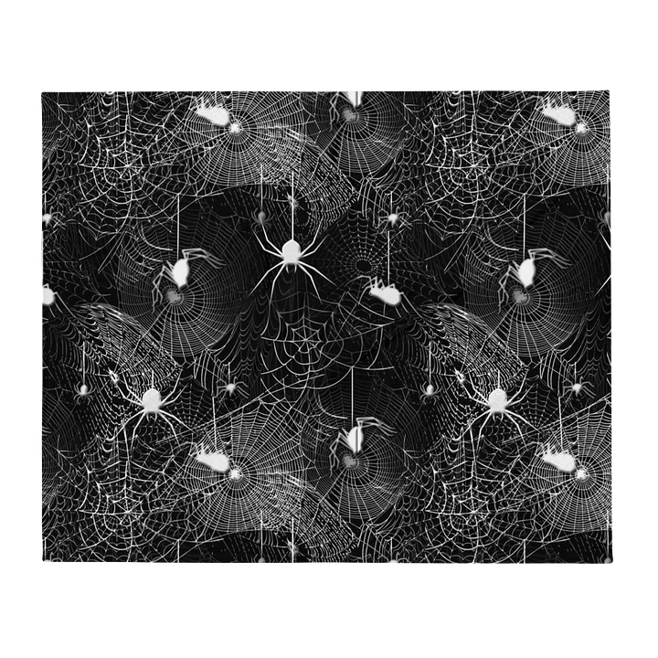 Black and White Spider Webs Throw Blanket product image (13)