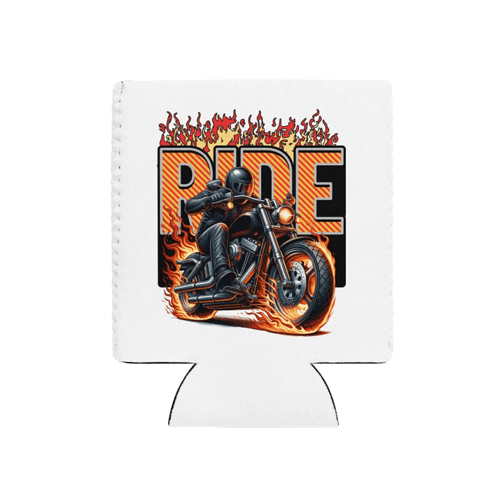 Ride Motorcycle Flaming Can Cooler product image (1)