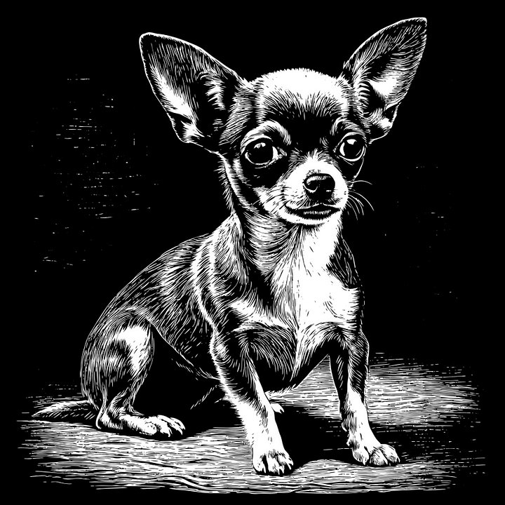 Chihuahua Pencil Sketch-24x24x300 product image (1)