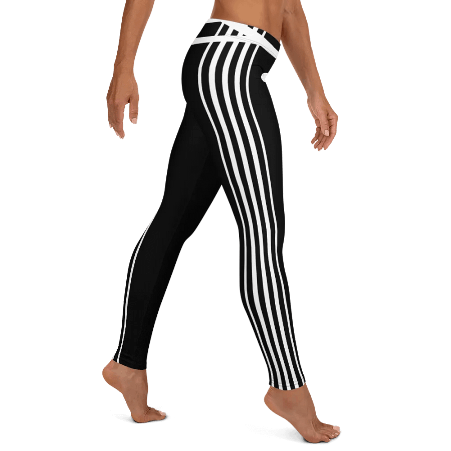 Black and White Stripes/All-Over Print Leggings by Sublicolor product image (5)