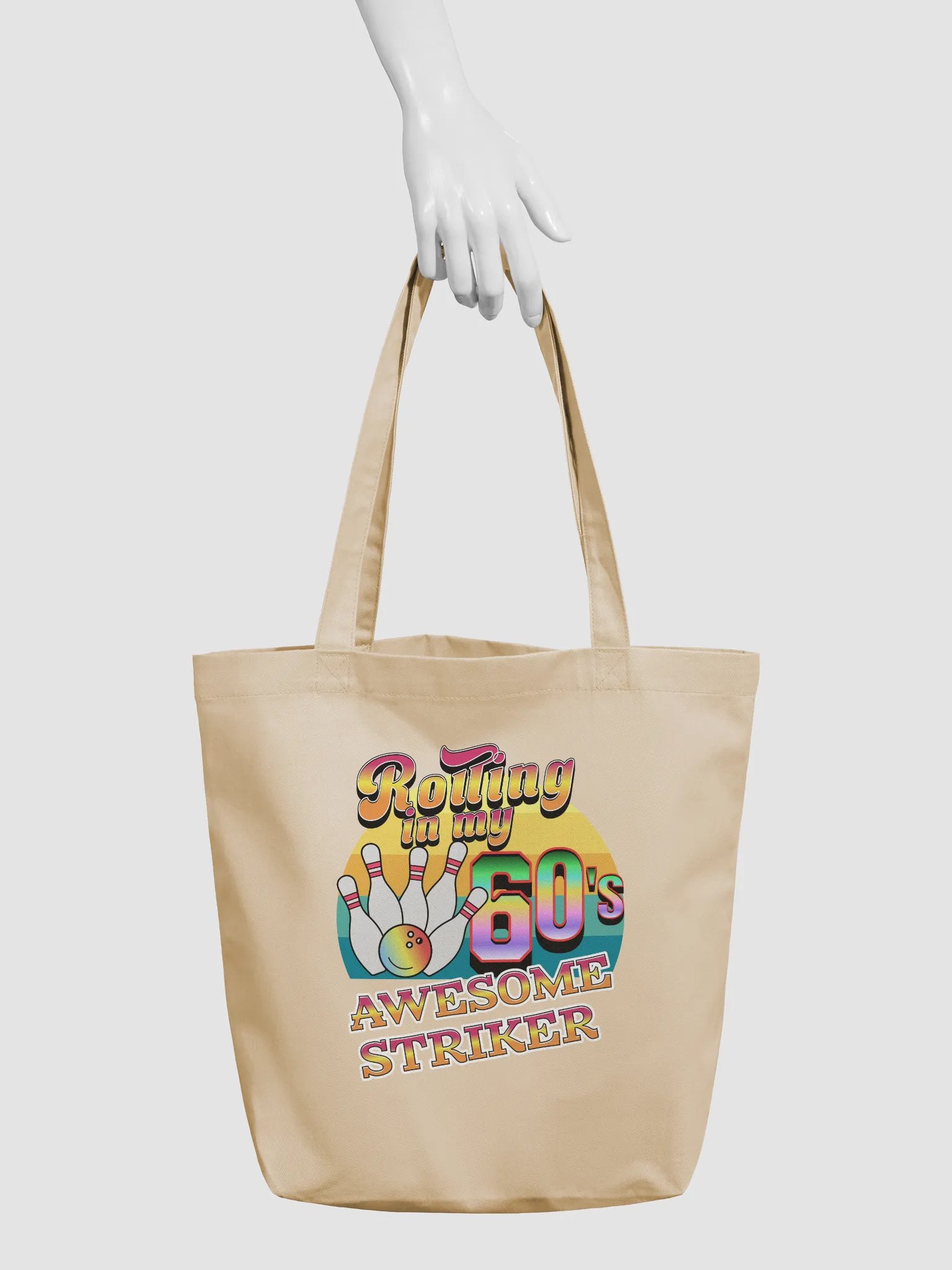 Rolling In My 60s Awesome Striker Bowling Fun Eco Tote product image (6)