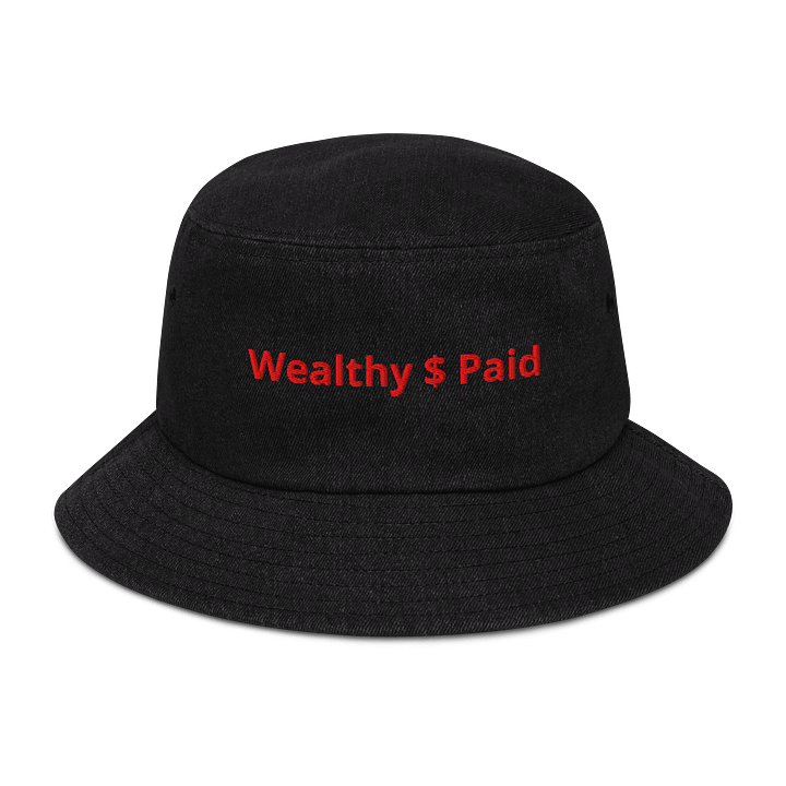 Red STAMPED Wealthy $ Paid Denim Bucket Hat product image (1)