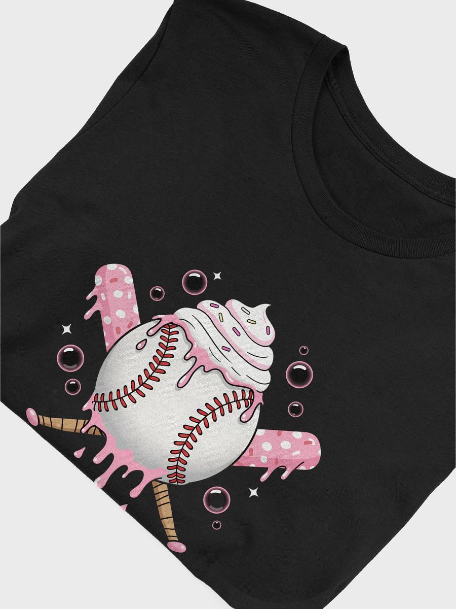 Sweet Softball Vibes T-Shirt – Cute Dripping Ice Cream Baseball & Pink Polka Dot Bats product image (17)