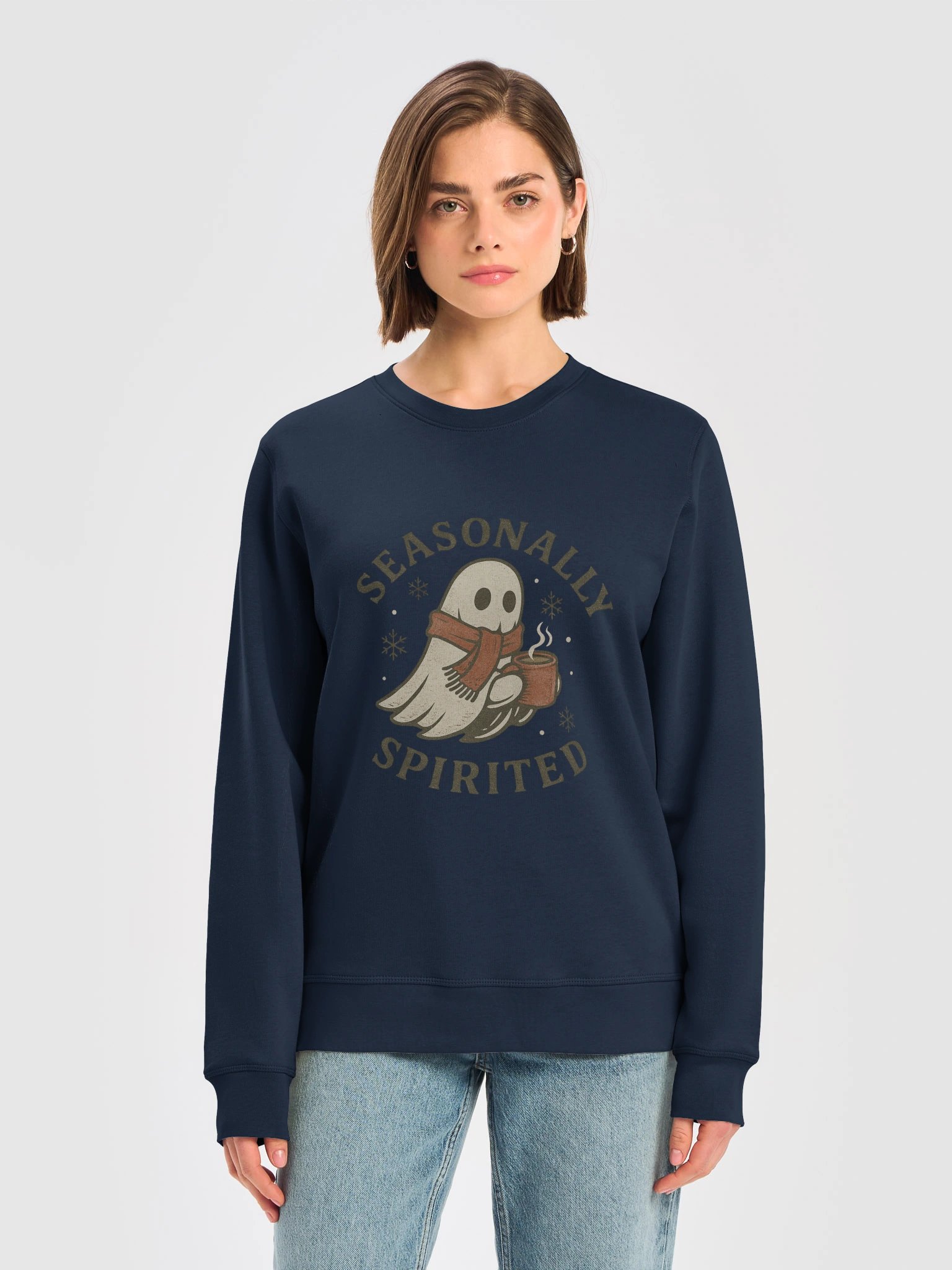 Seasonally Spirited – Cozy Holiday Ghost Sweatshirt product image (15)