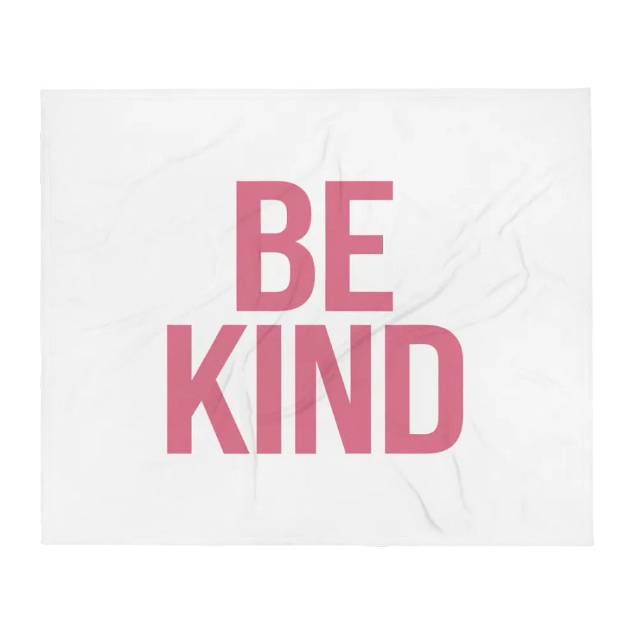 Be Kind Pink Throw Blanket product image (2)