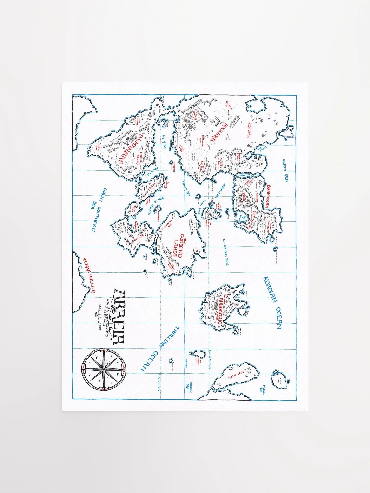 "The World of Arreia" | Printed Map product image (6)