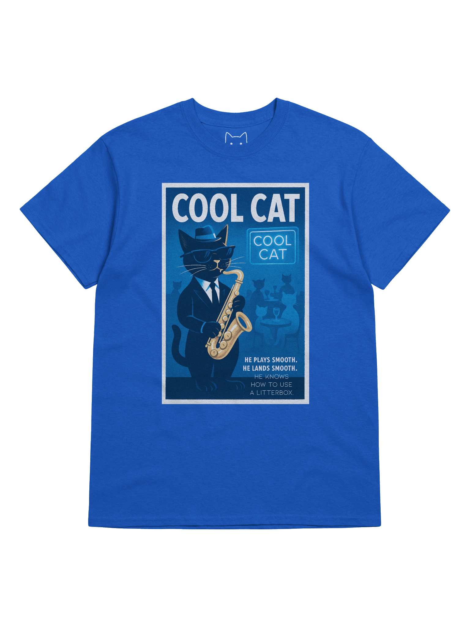Cool Cat Jazz Saxophone He Knows How to Use a Litterbox Boxy Fit Unisex T-Shirt product image (53)