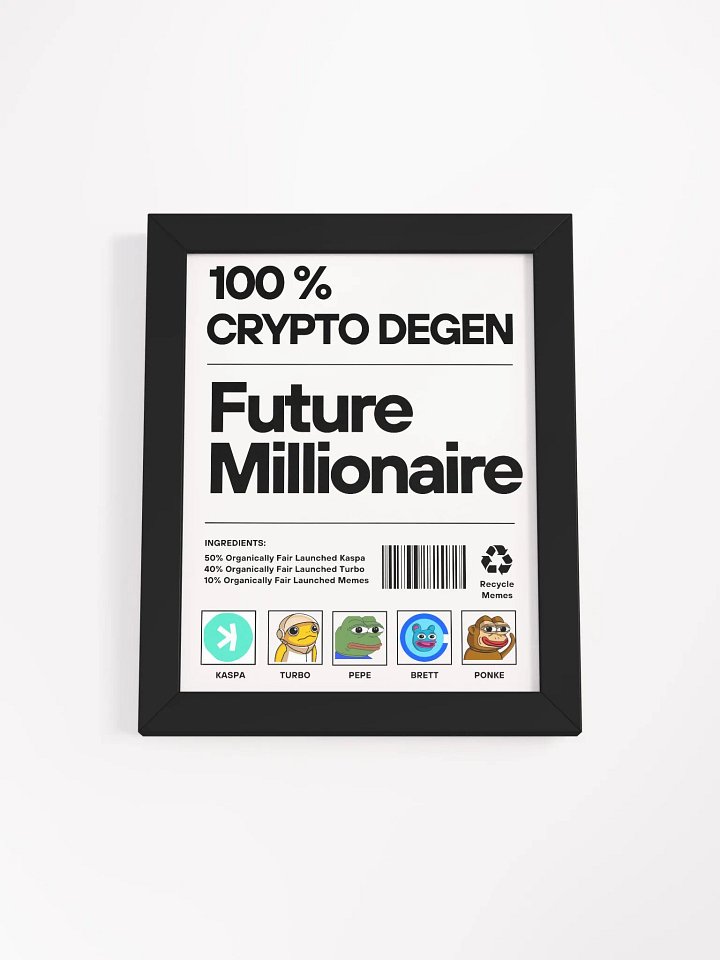 100% Crypto Degen (Framed Poster) product image (3)