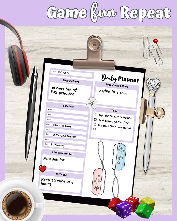Purple Printable Planner - Gamer Themed product image (2)