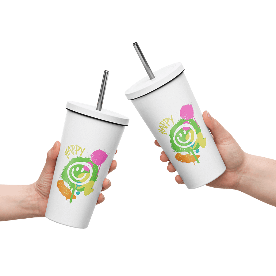 Happy Face: Insulated Cup With Straw product image (10)