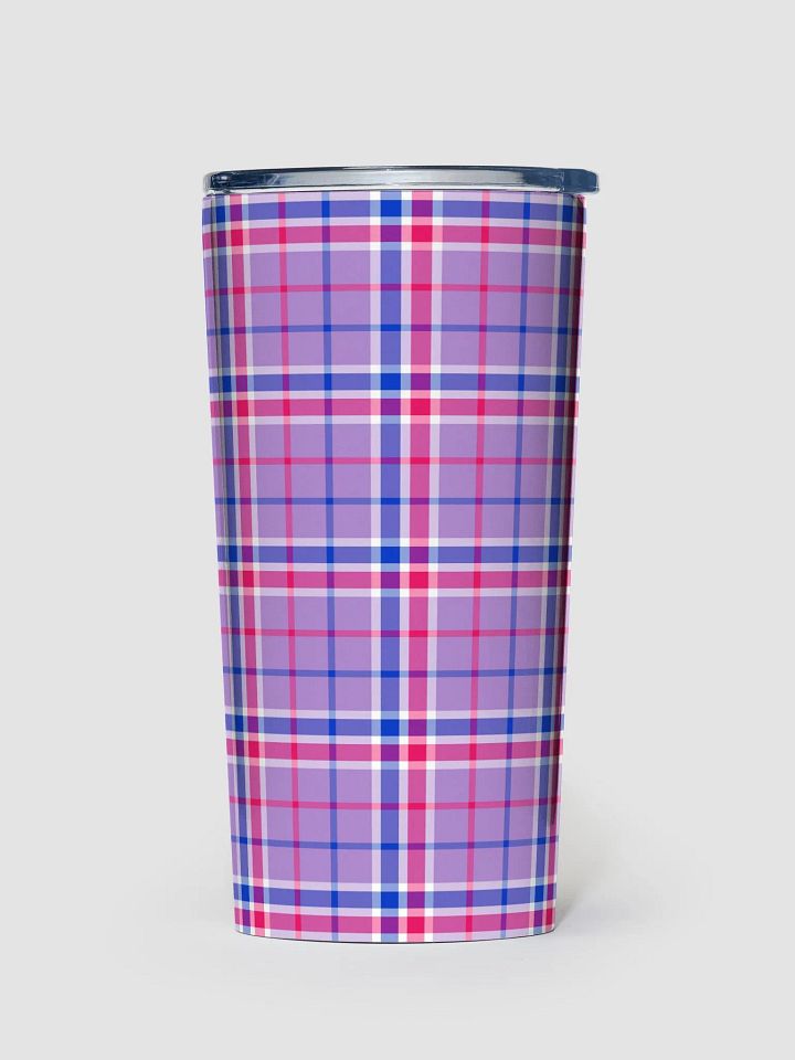 Lavender, Magenta and Blue Plaid Travel Tumbler product image (2)