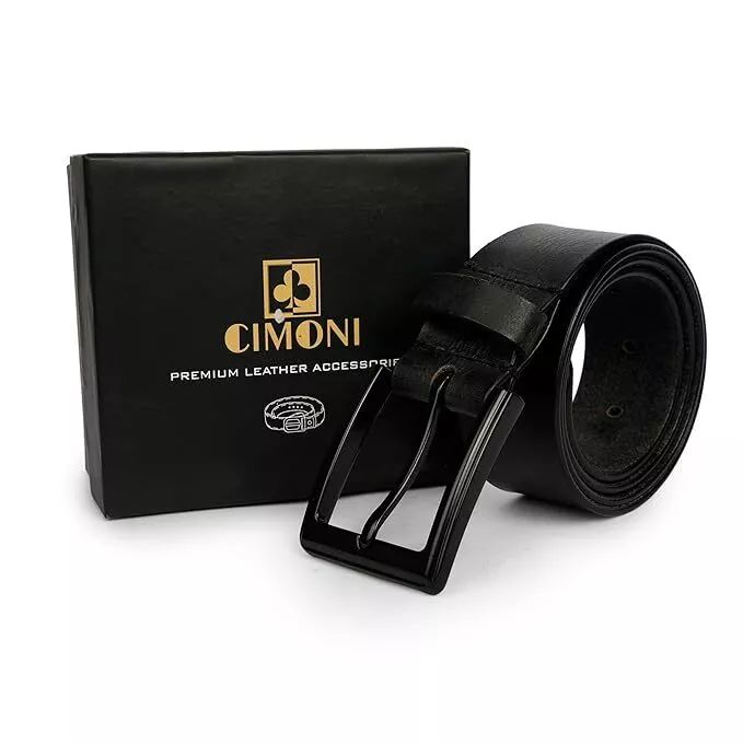 Men's Formal Pants and Jeans Premium Leather Black Belt Classic Buckle Belt product image (1)