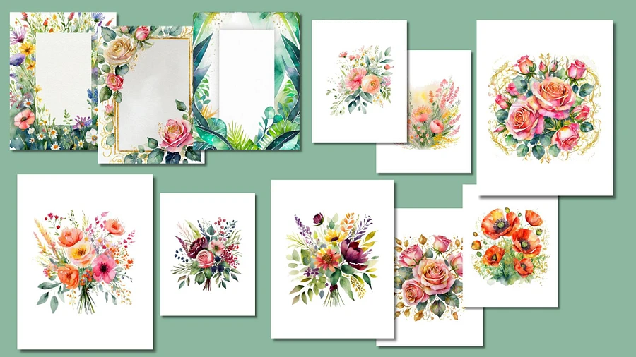 Designing with Flowers Print -on-Demand Trends Niche Guide | 100 Flower Graphics Bundle | Zazzle Niche Design Guide | Commercial POD Clipart product image (8)