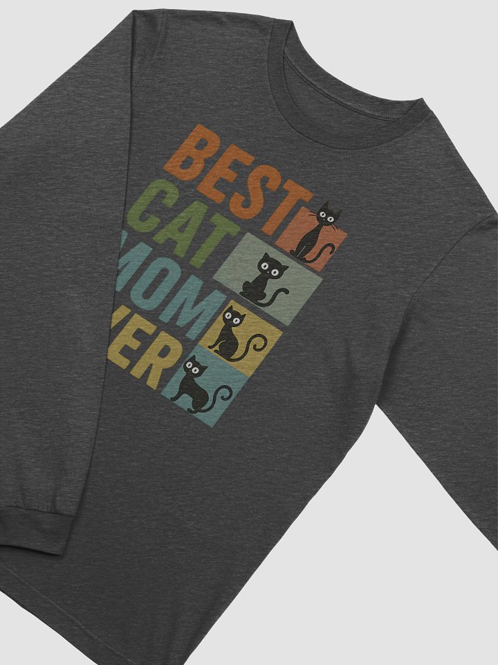 Best Cat Mom Ever Long Sleeve Tee – Vintage Block Style Cat Shirt for Women product image (2)