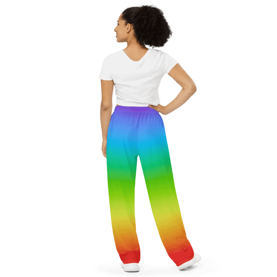 Rainbow Unisex Wide Leg Pants product image (4)