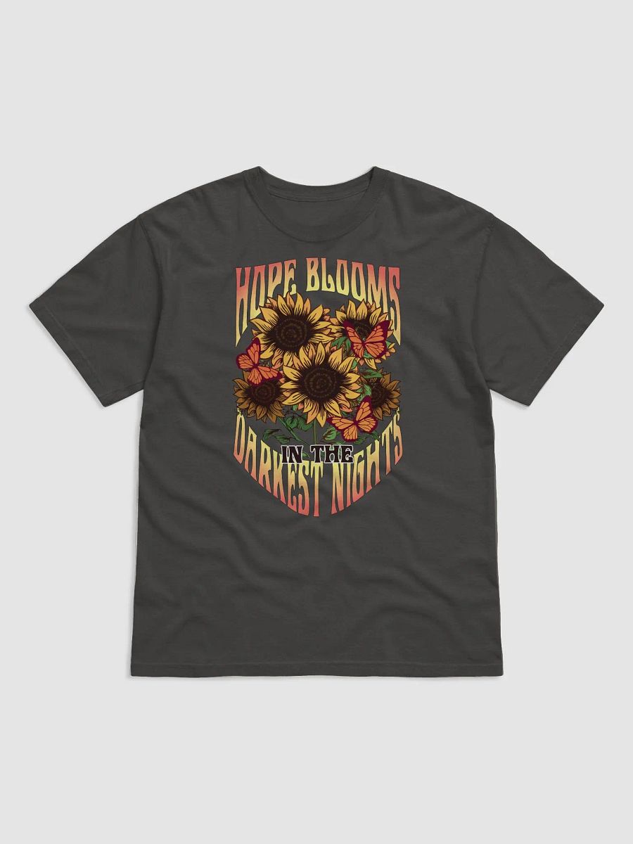 Hope Blooms in the Darkest Nights Sunflower T-Shirt | Motivational Fall and Thanksgiving T-Shirt Design product image (23)