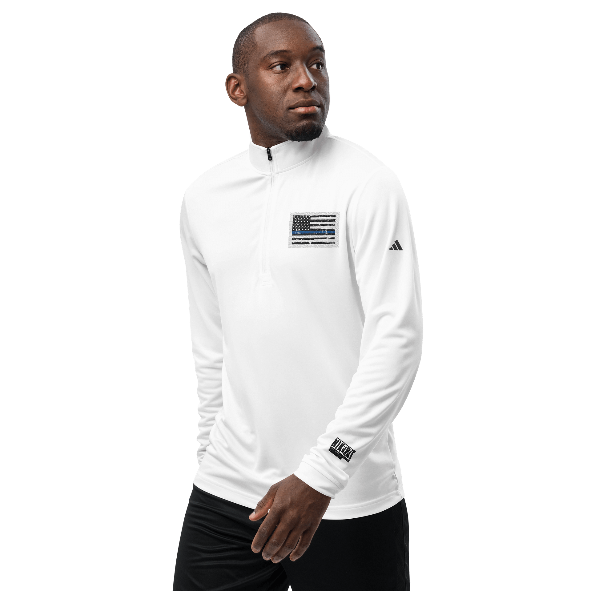 Nik The Hat | Adidas Quarter Zip Pullover – Summer ’25 BACK THE BLUE Edition product image (7)