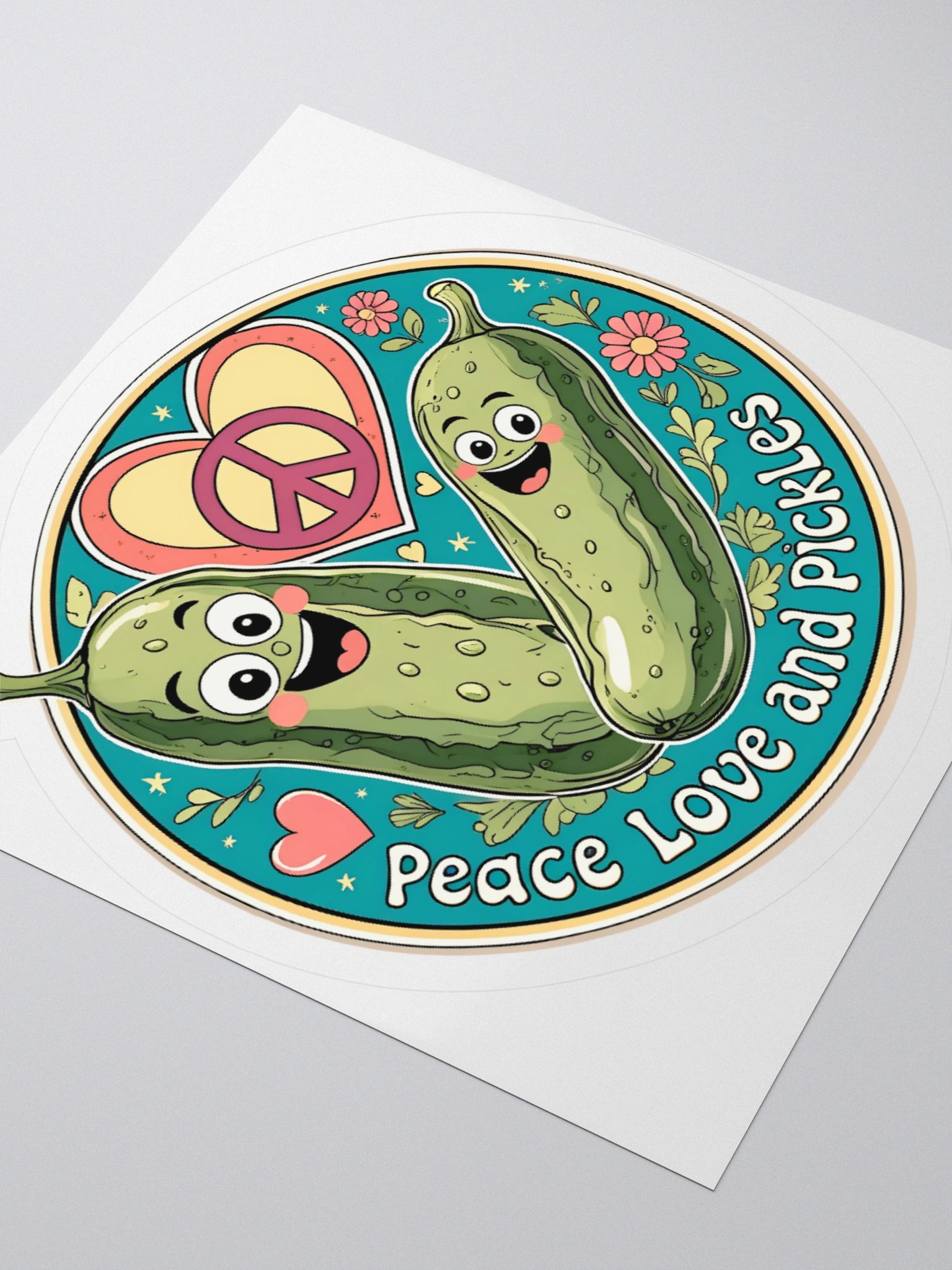Peace-Loving Pickle Kiss Cut Sticker product image (9)