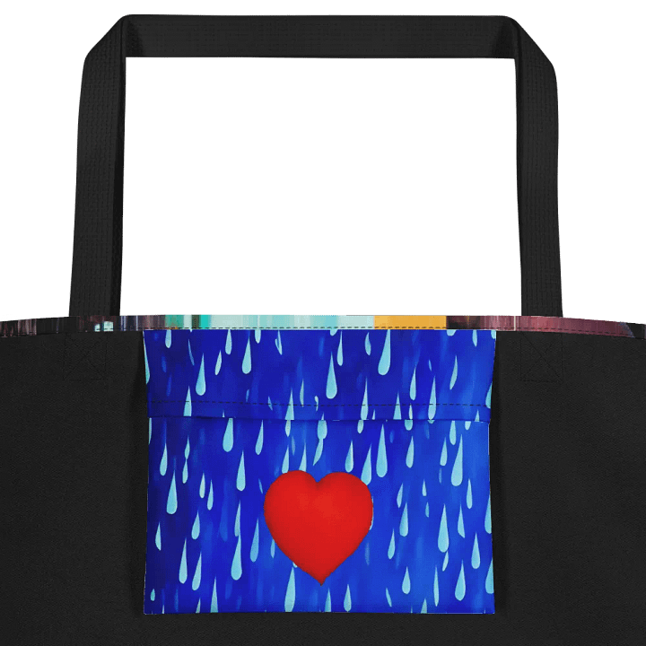 Gay Couple In The Rain – Colorful Two Hearts Tote Bag product image (2)