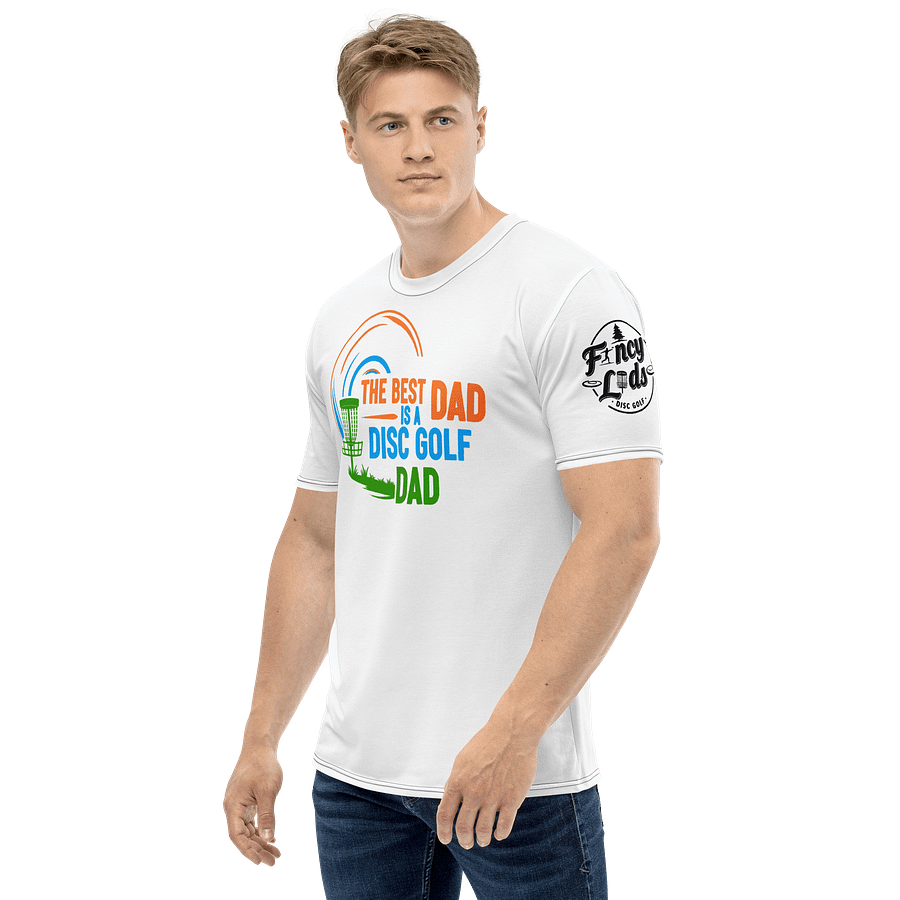 Fancy Lads Men's White T-Shirt "The Best Dad Is A Disc Golf Dad" product image (3)