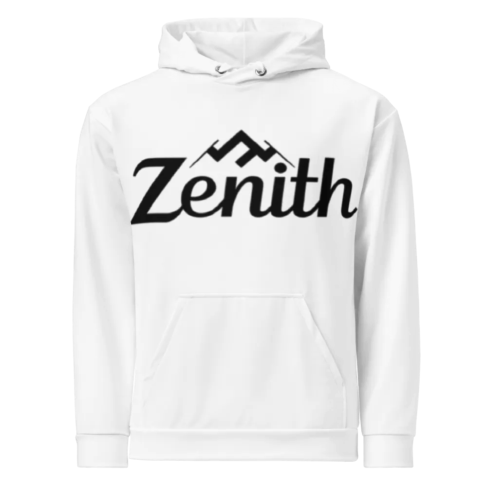 Zenith Recycled Unisex Hoodie with Mountain Peak Design - White product image (3)