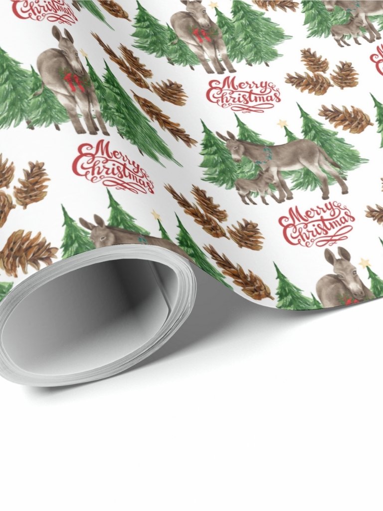 Beautiful Donkeys Christmas Gift Wrapping Paper product image (1)