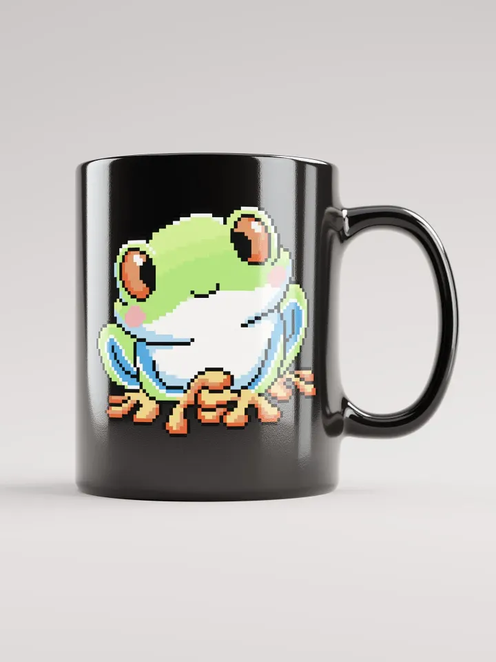 Light Green Rip the Frog Black Glossy Mug product image (2)