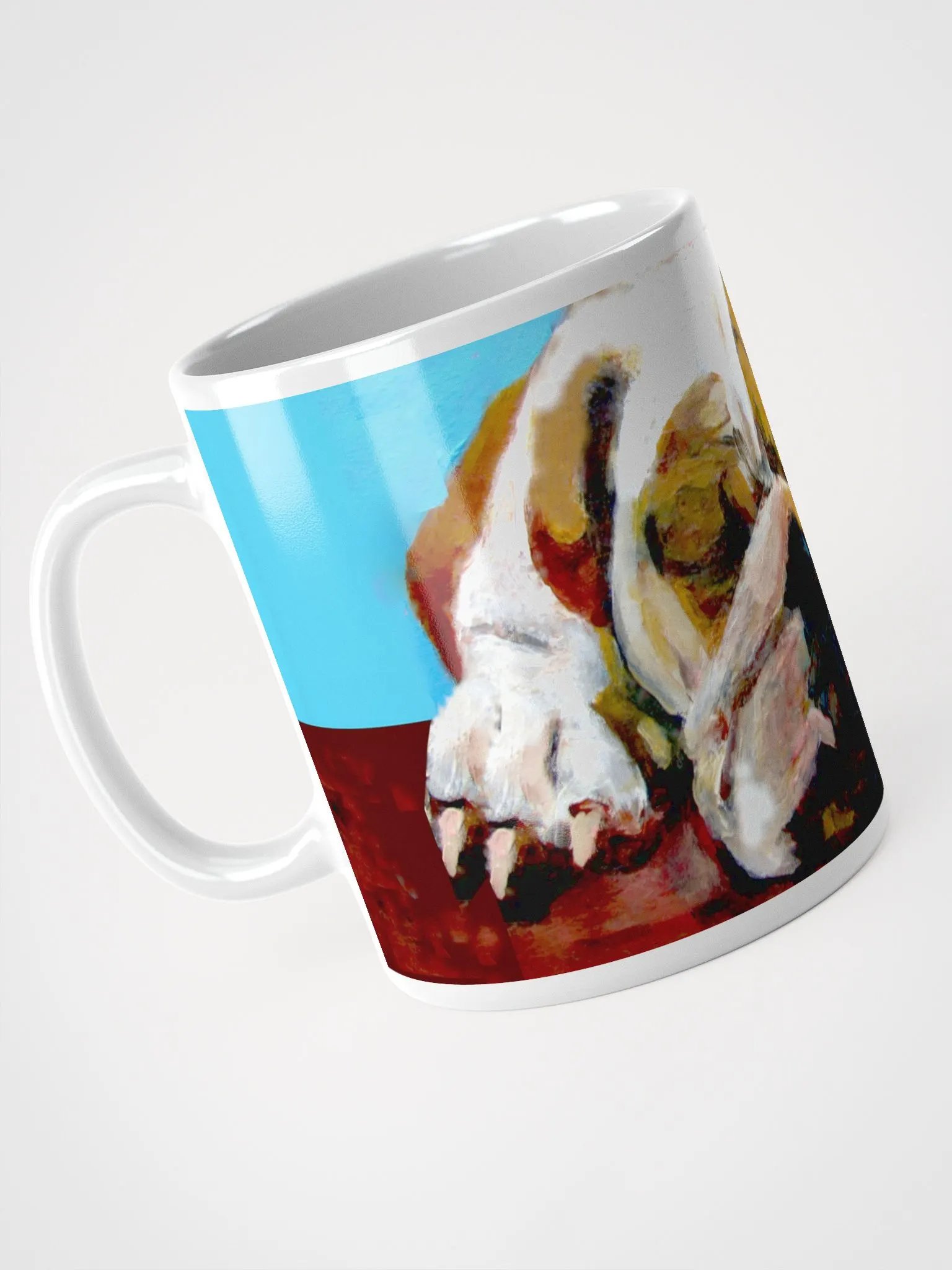 Sleeping Bulldog White Glossy Mug product image (3)