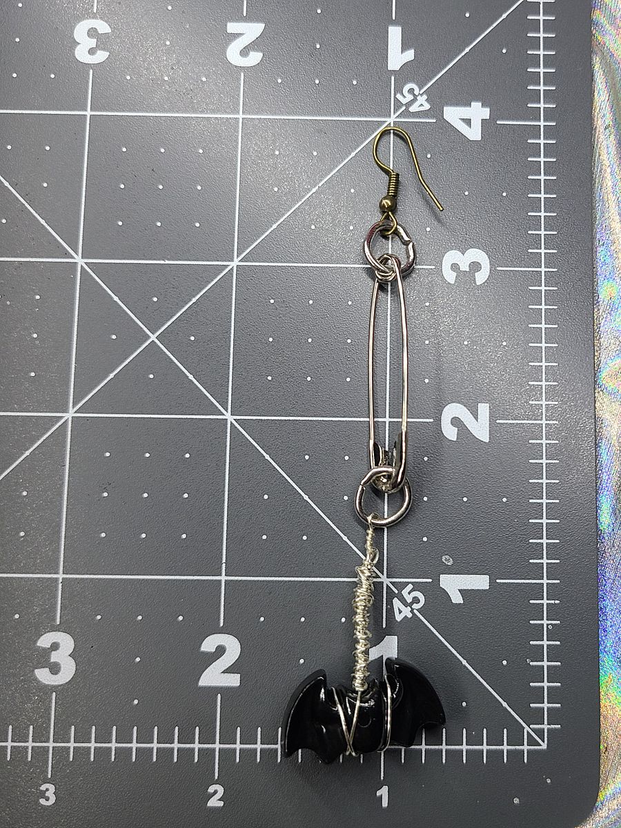 Batty Safety Pin wire wrapped Earrings product image (5)